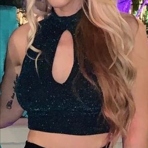 Sparkle, Bershka crop top, small
